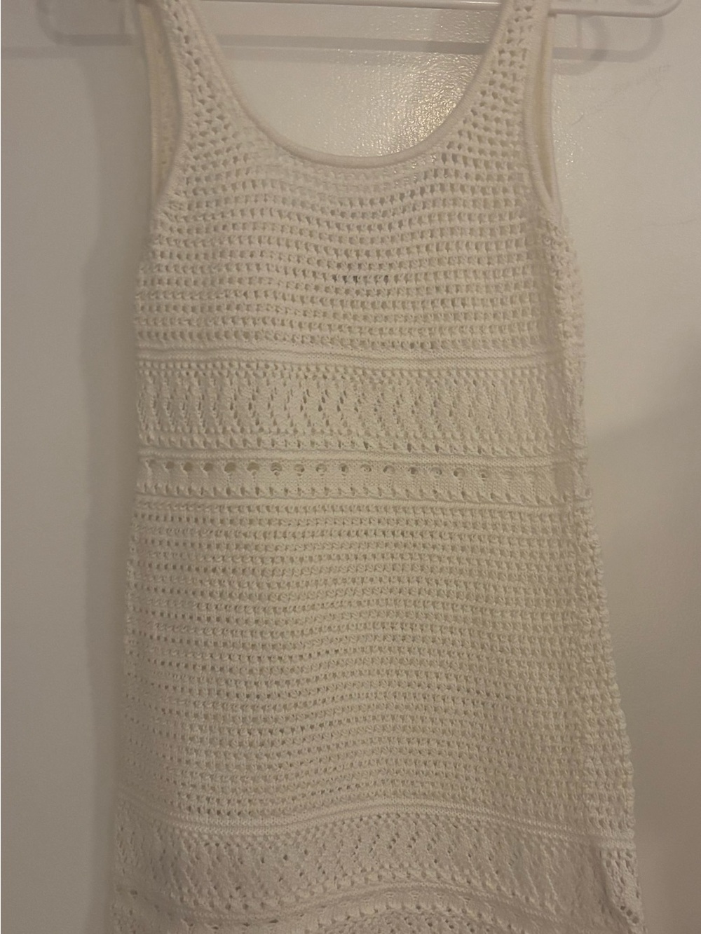 White Crochet Tank Dress